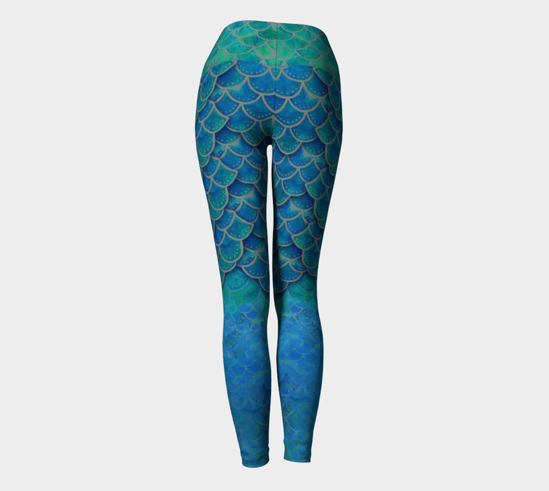 Mermaid Dragon Scale Yoga Pants No.6 preview #4