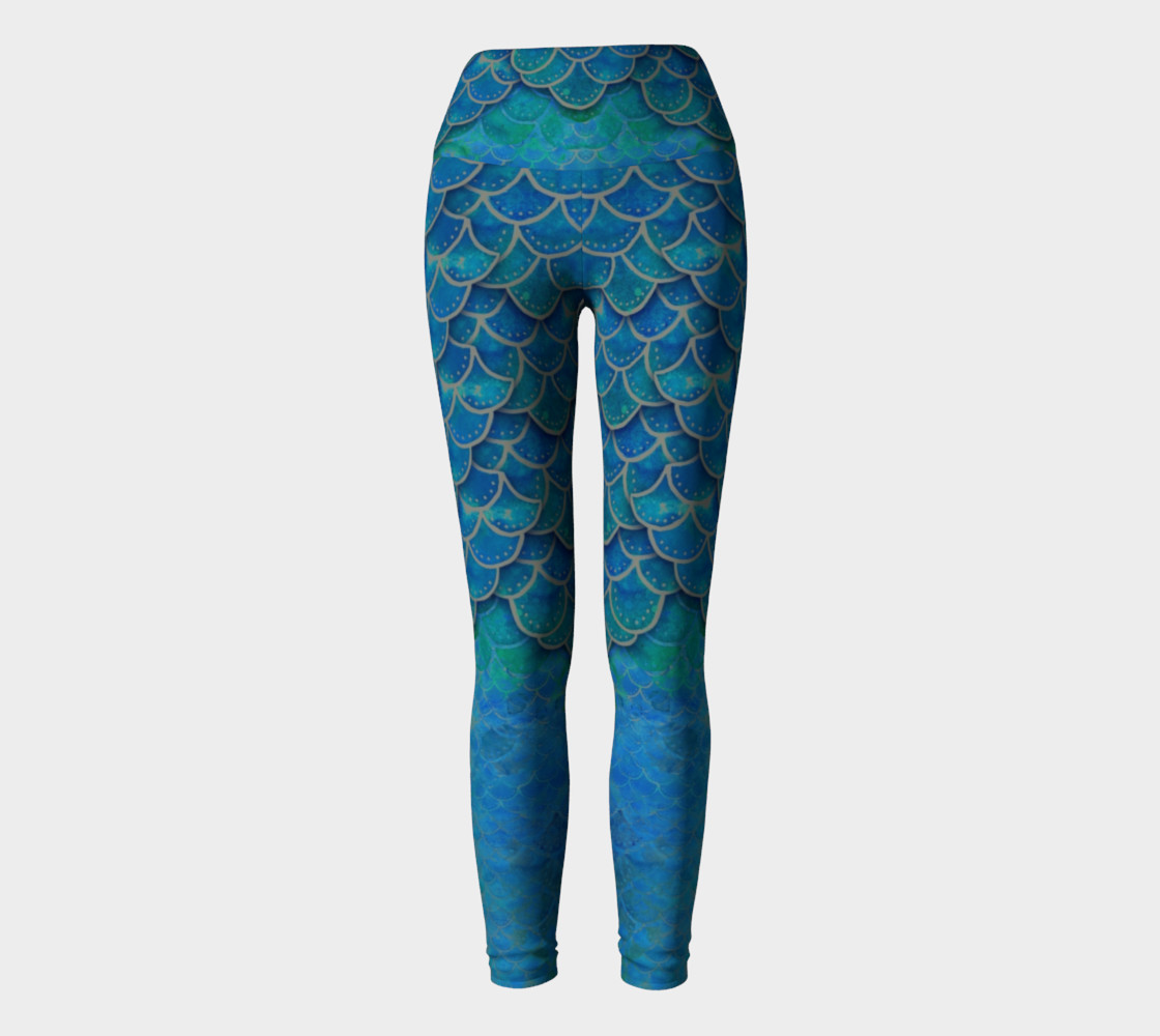 Mermaid Dragon Scale Yoga Pants No.6 preview #2