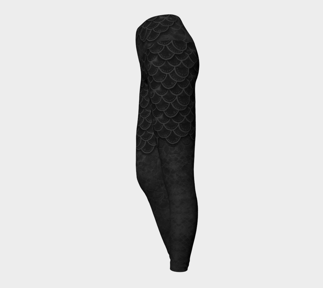 Handpainted Gothic Mermaid Scales Yoga Pants preview #3