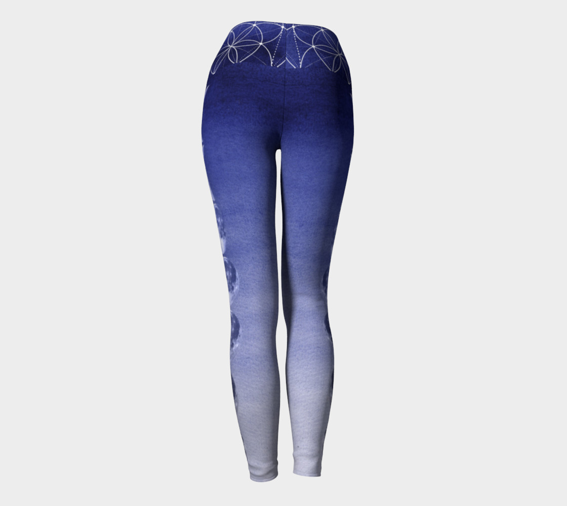 Dark Blue Ombre Moon Sacred Geometry preview #4
