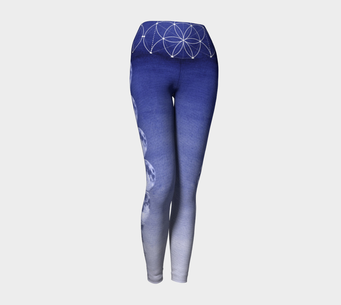Dark Blue Ombre Moon Sacred Geometry preview #1