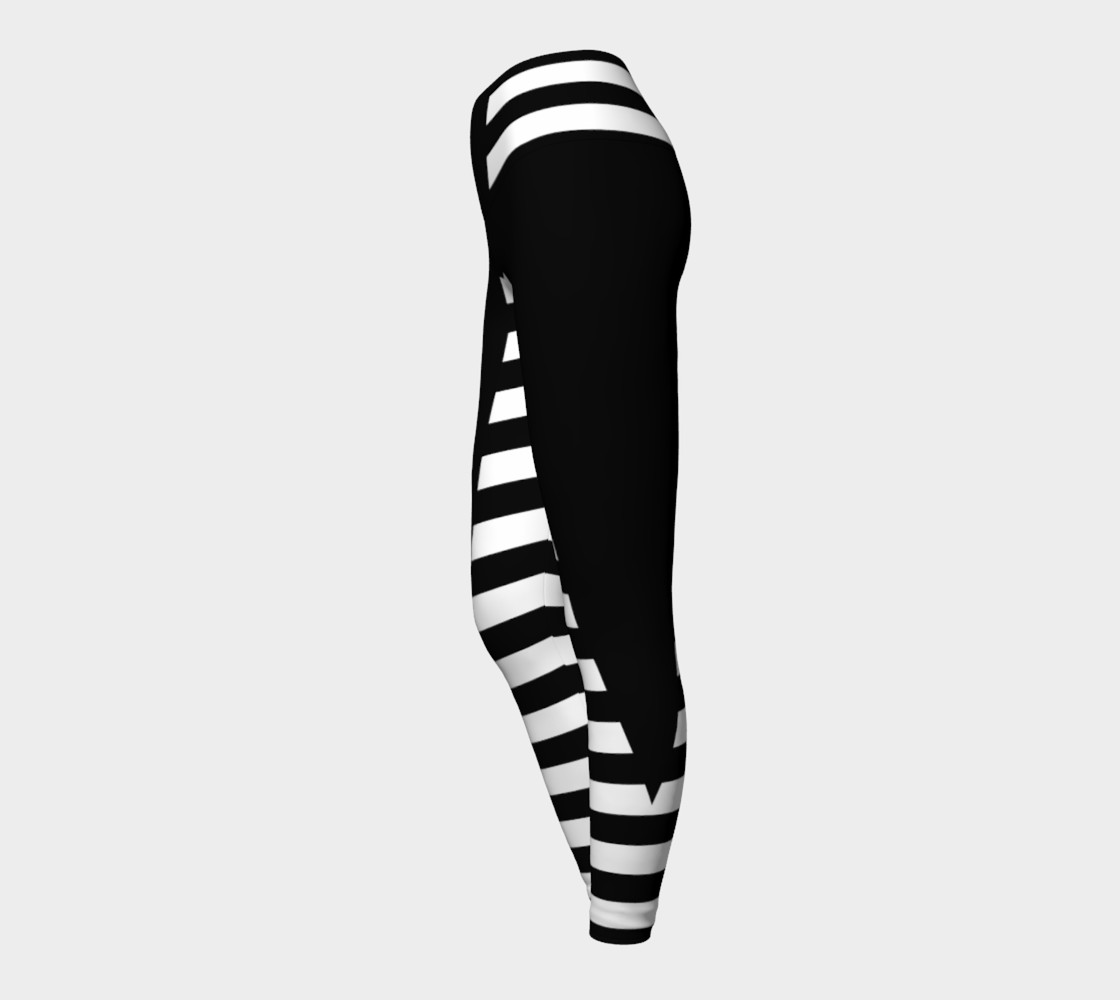 White Black Stripes Big Triangle yoga preview #3