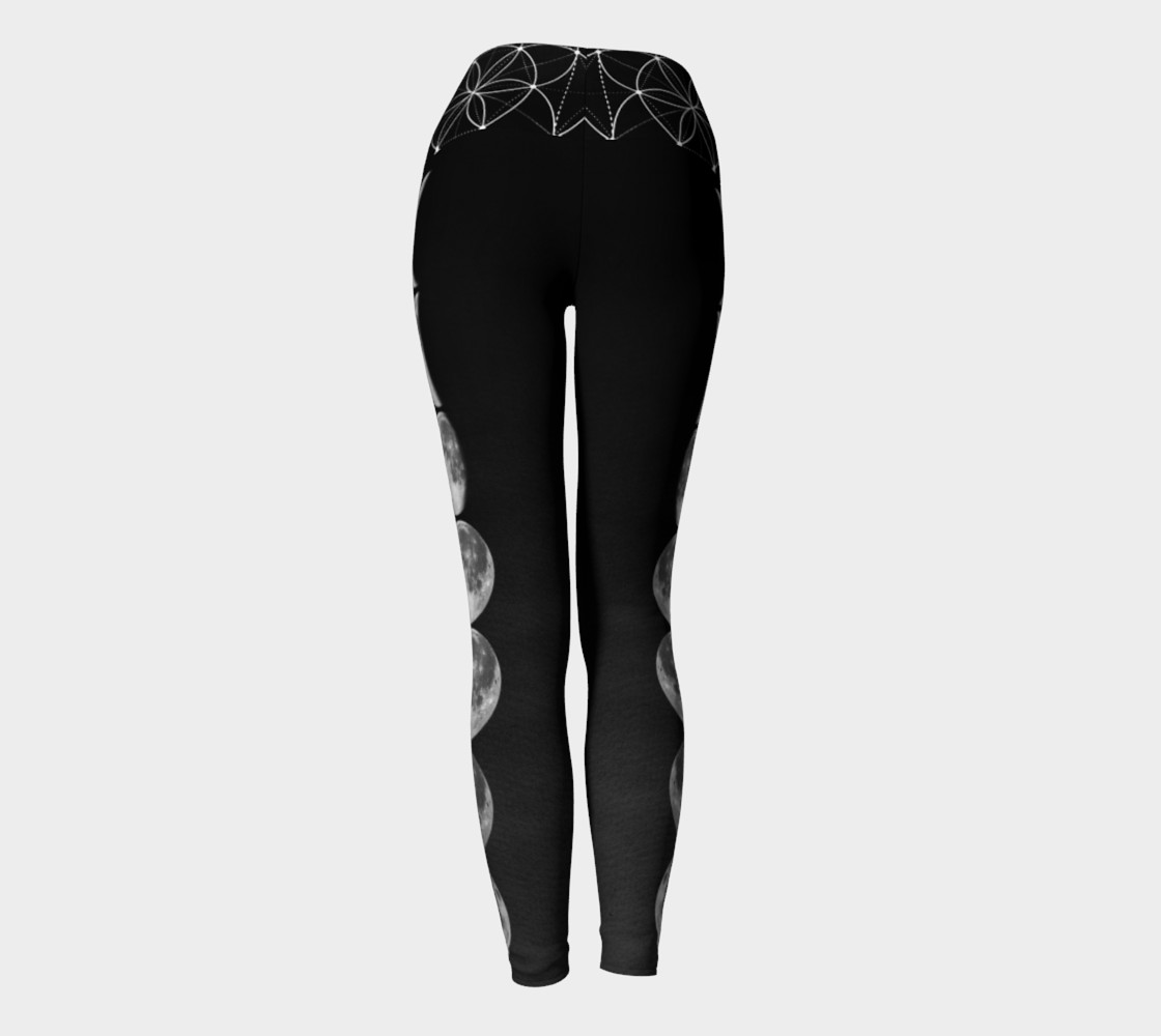 Black ombre moon phase yoga leggings preview #4