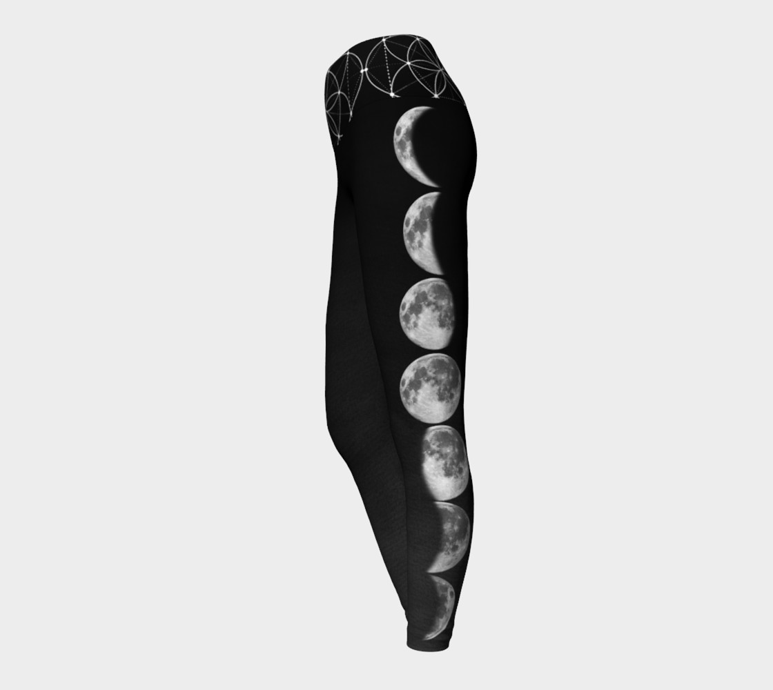 Black ombre moon phase yoga leggings preview #3