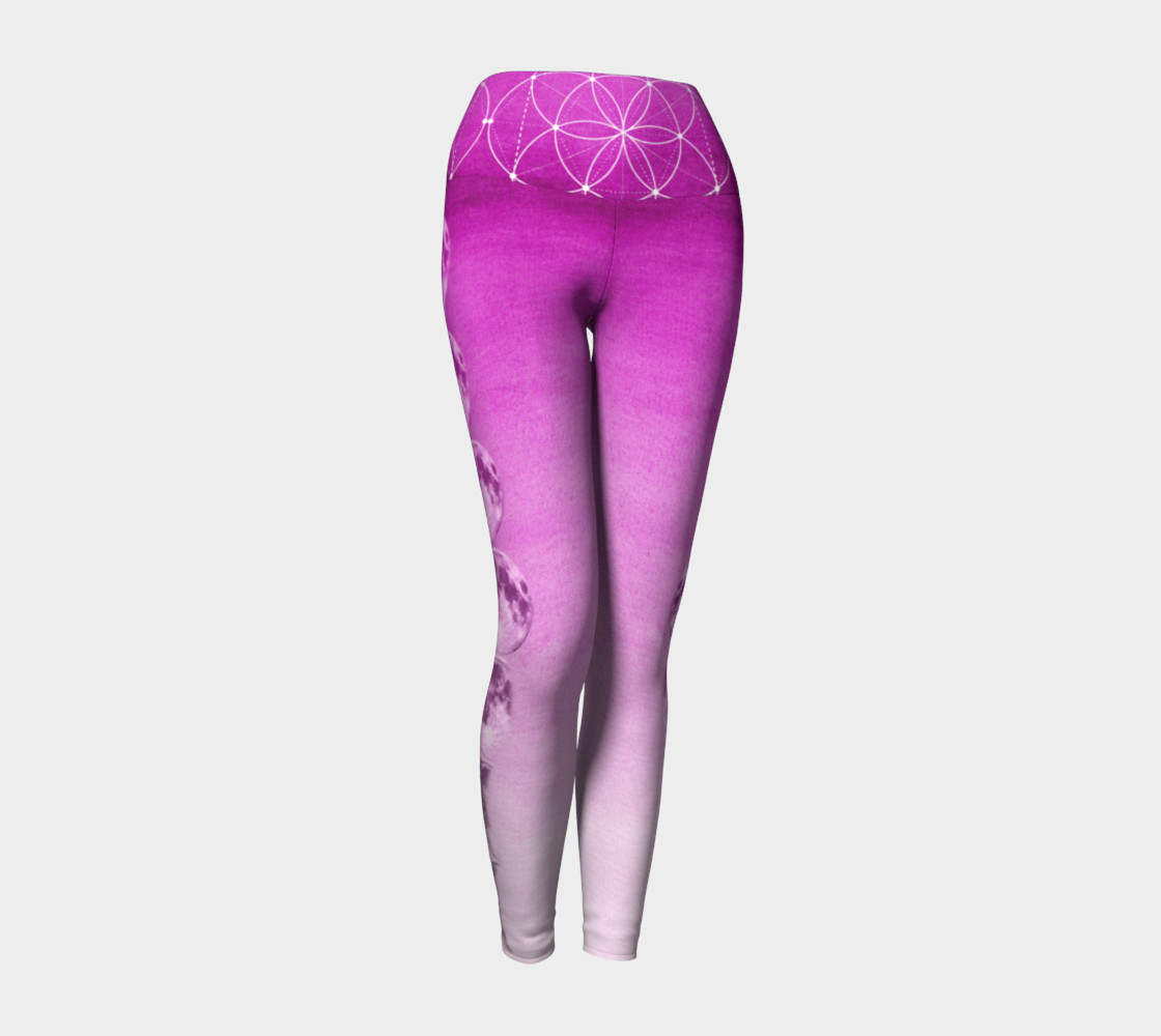 Purple ombre gradient moon phase leggings preview #1