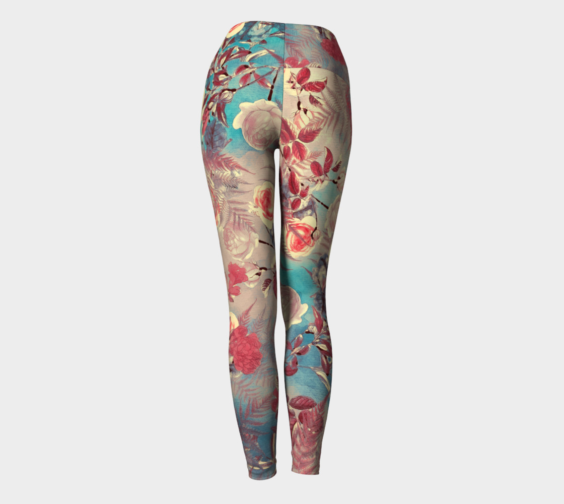 yoga leggings light flowers preview #4