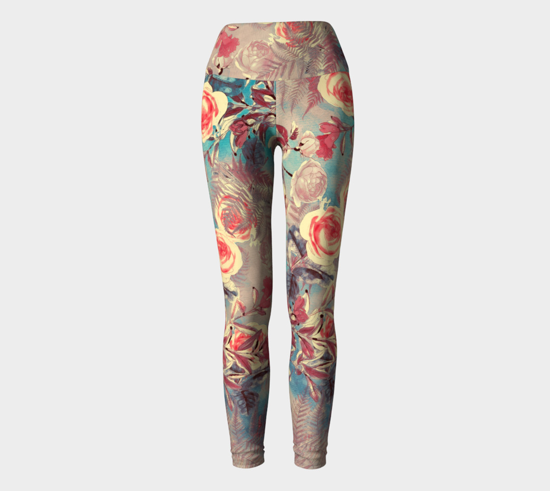 yoga leggings light flowers preview #2