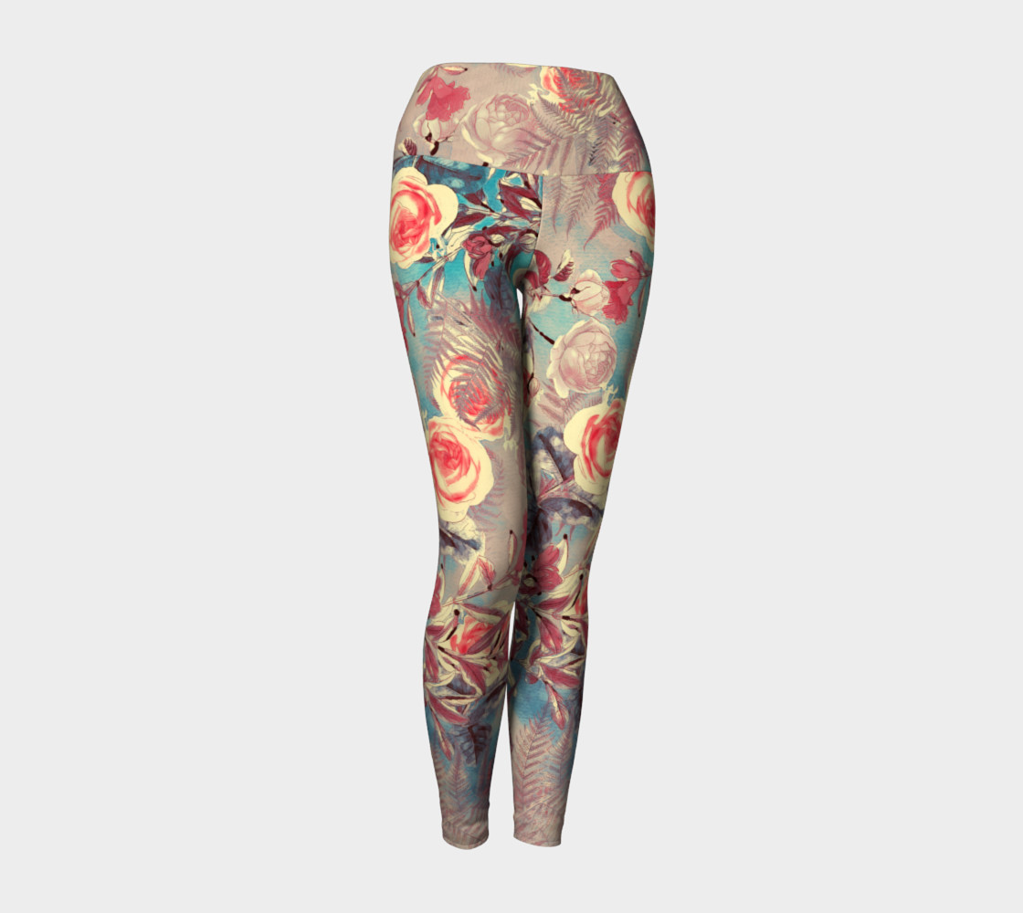 yoga leggings light flowers preview #1