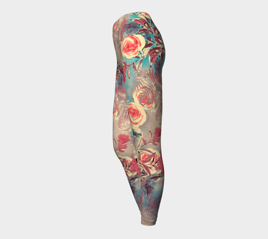 yoga leggings light flowers preview #3