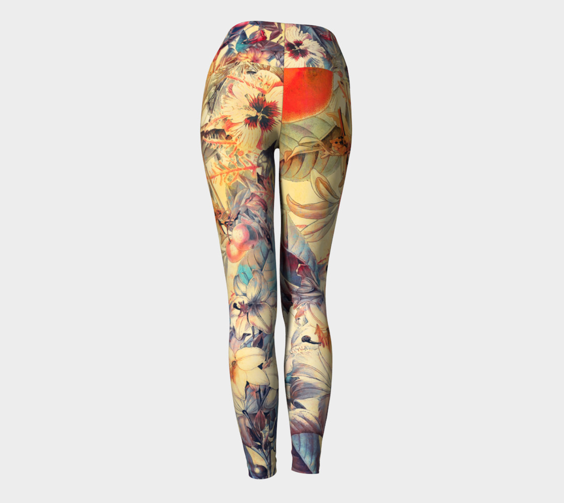 yoga leggings orange fruits flowers preview #4