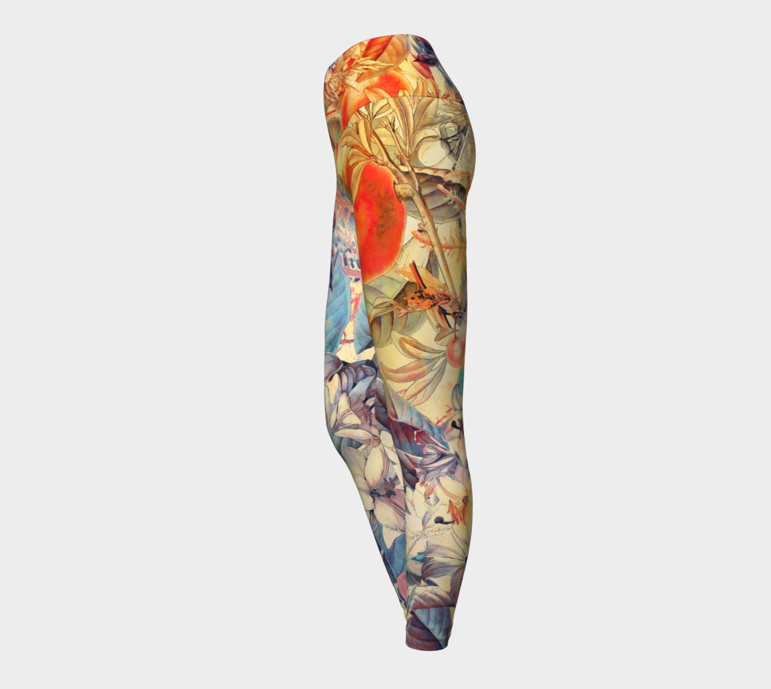 yoga leggings orange fruits flowers preview #3