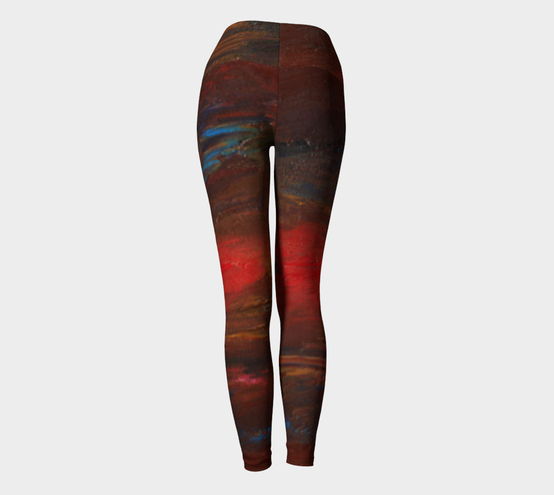 Crimson Ocean Yoga Leggings preview #4