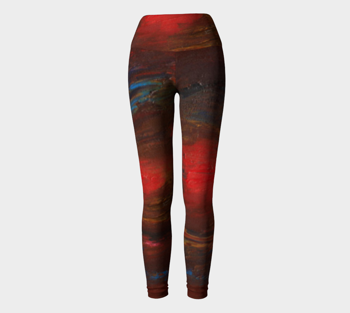 Crimson Ocean Yoga Leggings preview #2