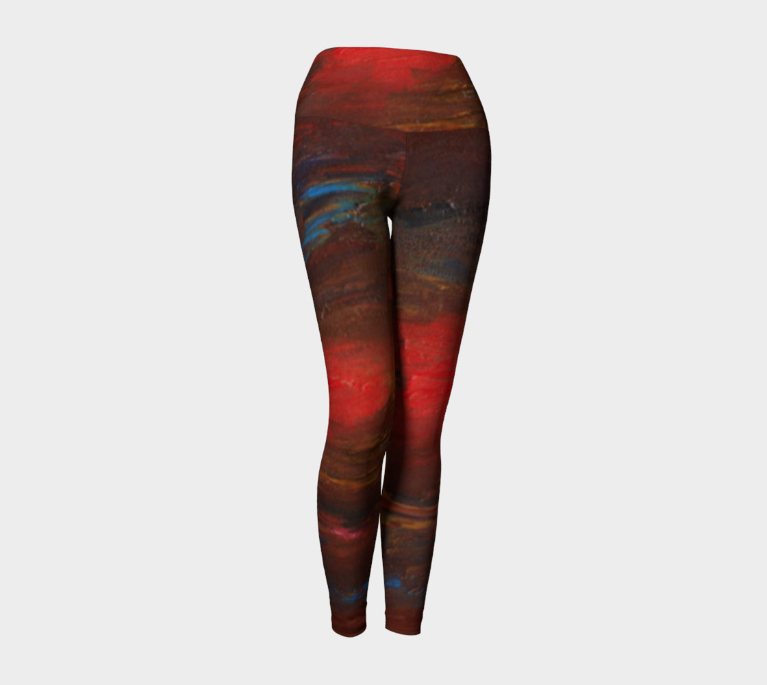 Crimson Ocean Yoga Leggings preview #1