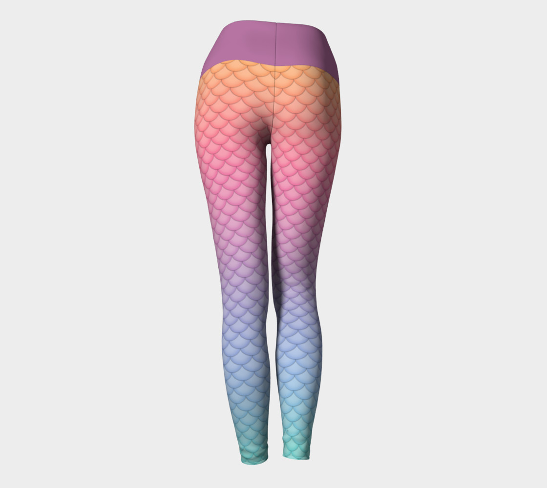 Rainbow Mermaid Yoga Leggings preview #4