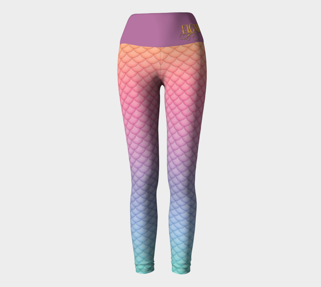 Rainbow Mermaid Yoga Leggings preview #2