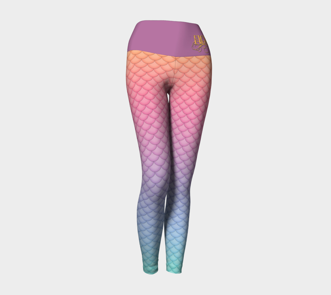 Rainbow Mermaid Yoga Leggings preview #1