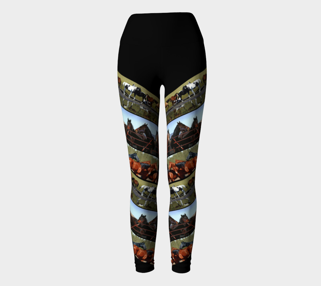 Yoga Leggings Horses Diagonal preview #2