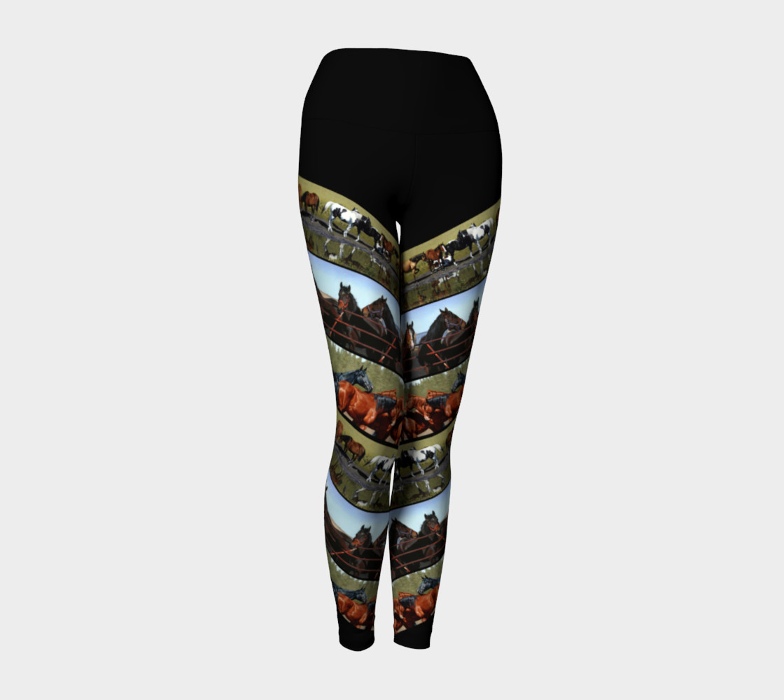 Yoga Leggings Horses Diagonal preview #1