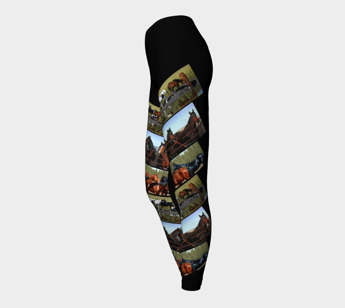 Yoga Leggings Horses Diagonal preview #3