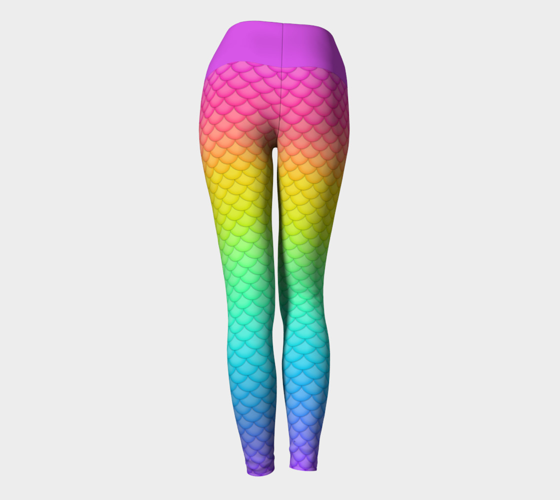 Neon Mermaid Yoga Leggings preview #4