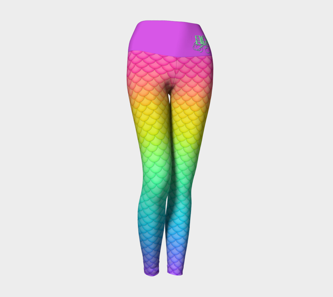 Neon Mermaid Yoga Leggings preview #1