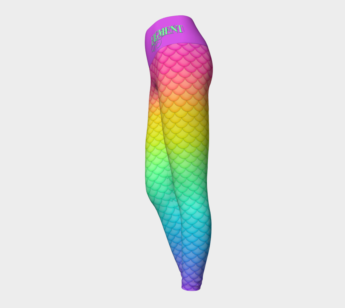 Neon Mermaid Yoga Leggings preview #3