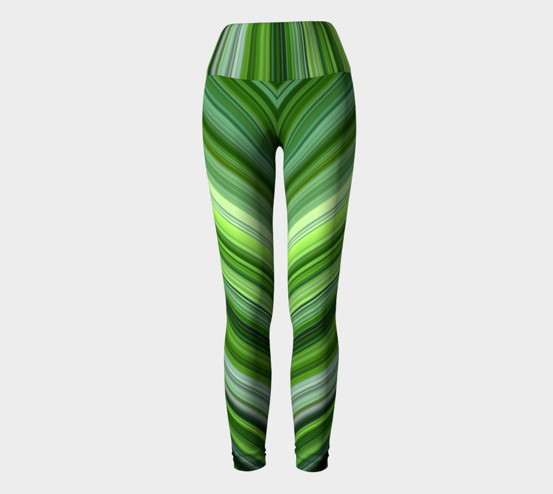 Funky Green striped leggings 2, Yoga 