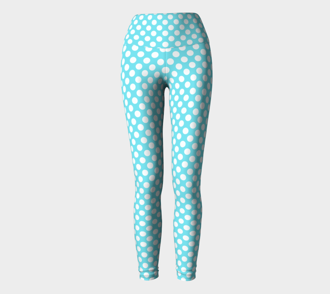 Polka Dots Pattern-Blue Yoga Leggings preview #2