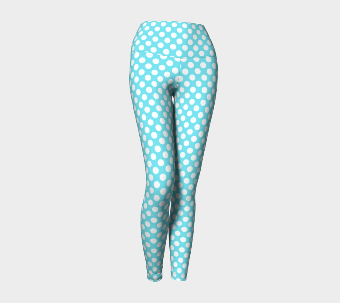 Polka Dots Pattern-Blue Yoga Leggings preview #1