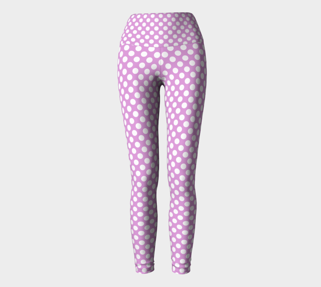 Polka Dots Pattern-Violet Yoga Leggings preview #2