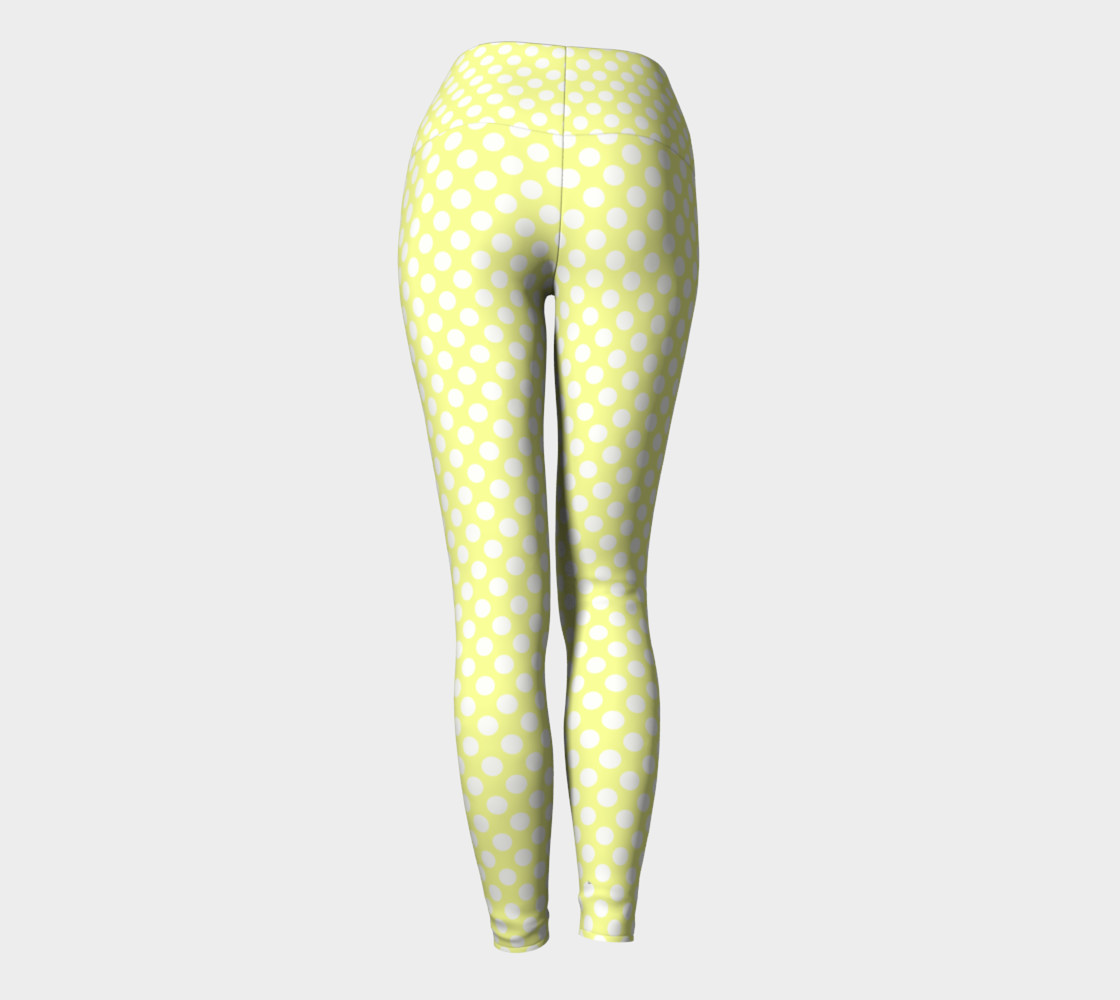 Polka Dots Pattern-Yellow Yoga Leggings preview #4