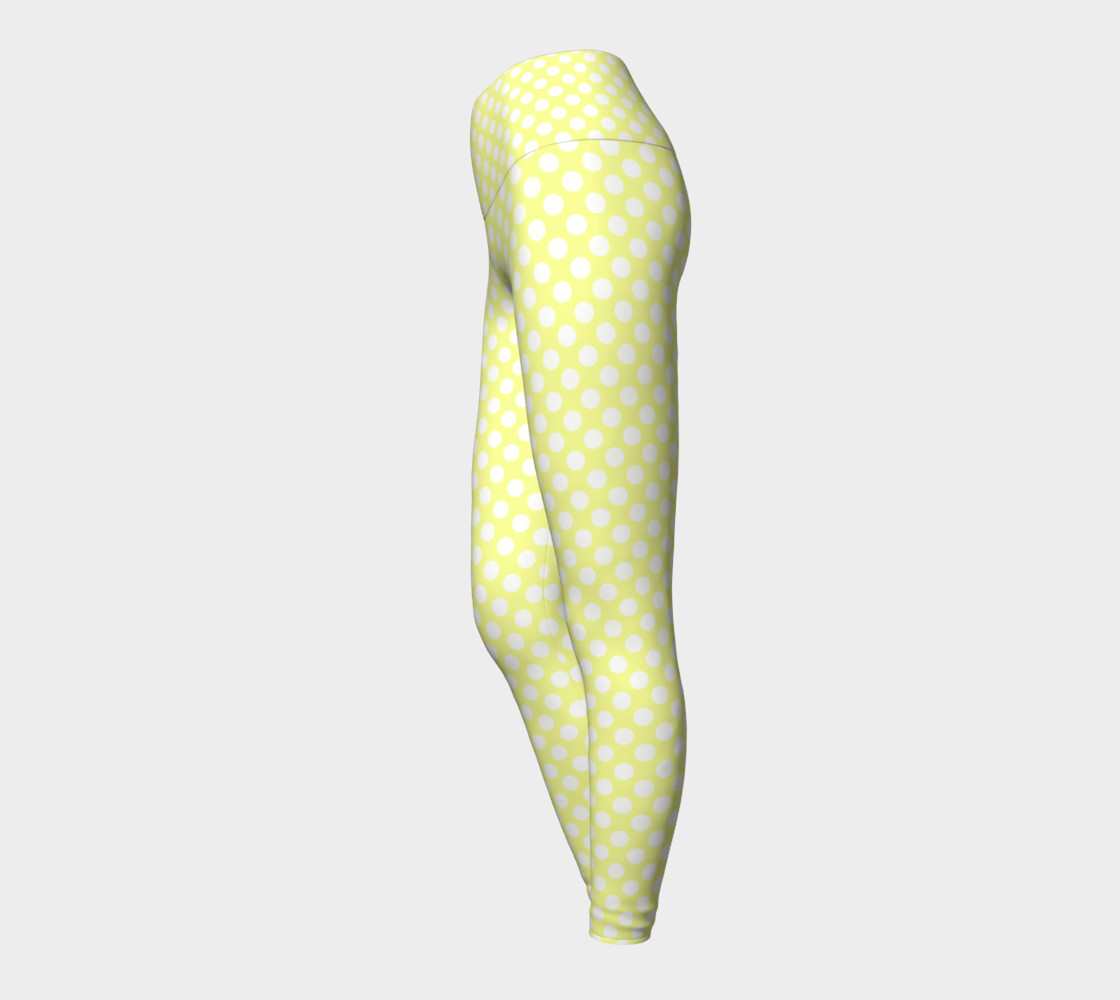 Polka Dots Pattern-Yellow Yoga Leggings preview #3