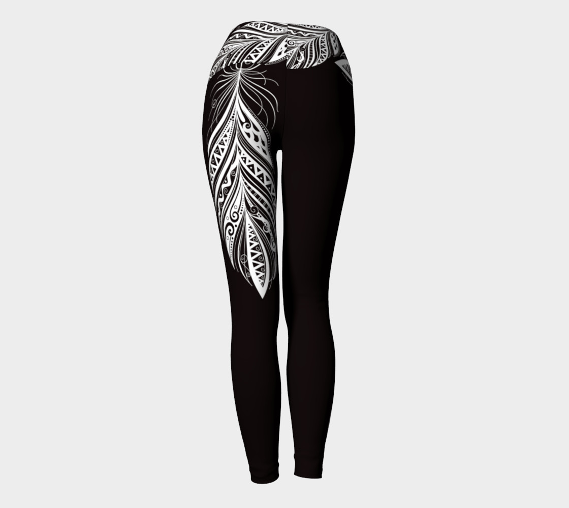 Black and White Bohemiam Free Spirit Yoga Pants preview #4