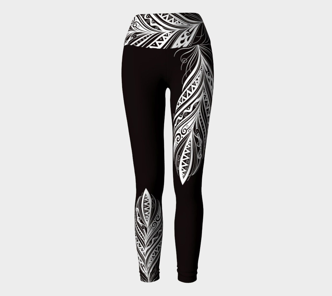 Black and White Bohemiam Free Spirit Yoga Pants preview #2
