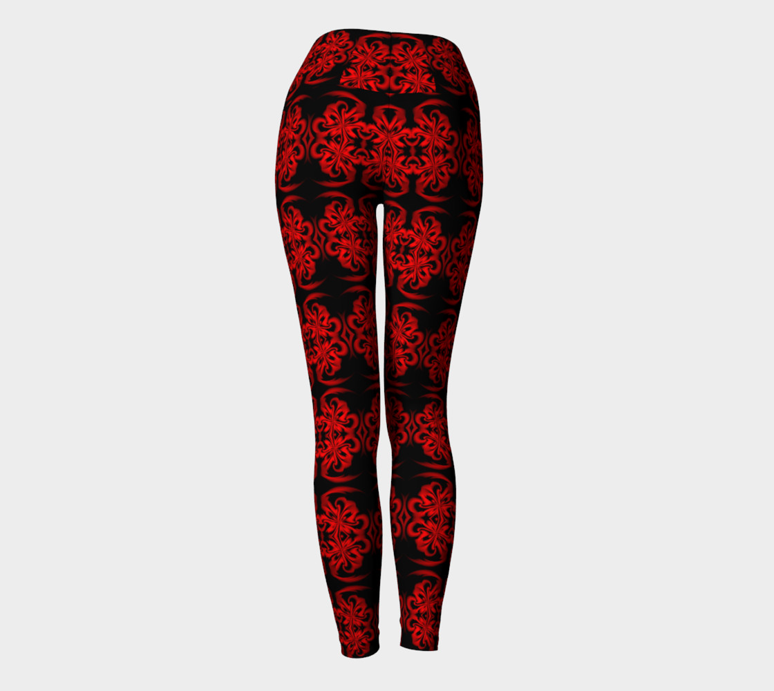 Baroque Red Yoga Leggings preview #4