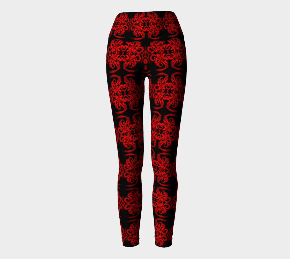Baroque Red Yoga Leggings preview #2