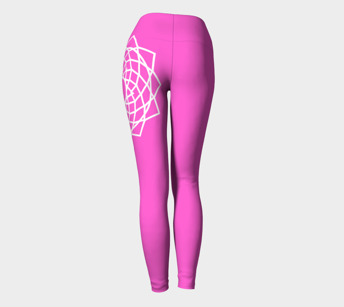 Chakra Yoga Leggings Pink and White preview #4