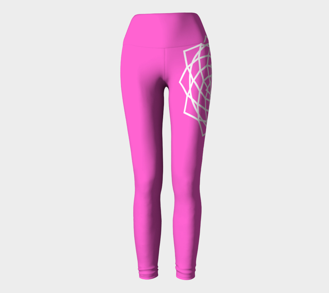 Chakra Yoga Leggings Pink and White preview #2