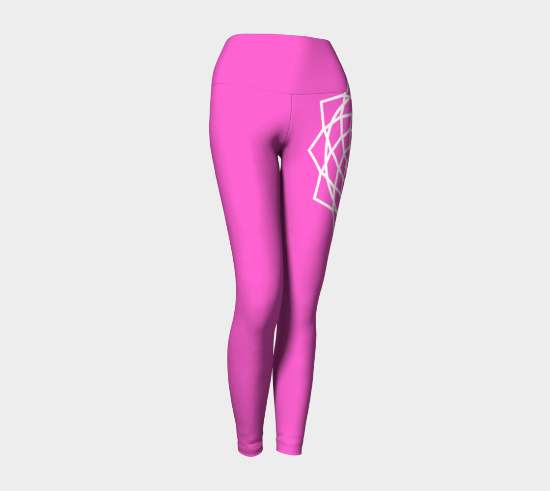 Chakra Yoga Leggings Pink and White preview #1