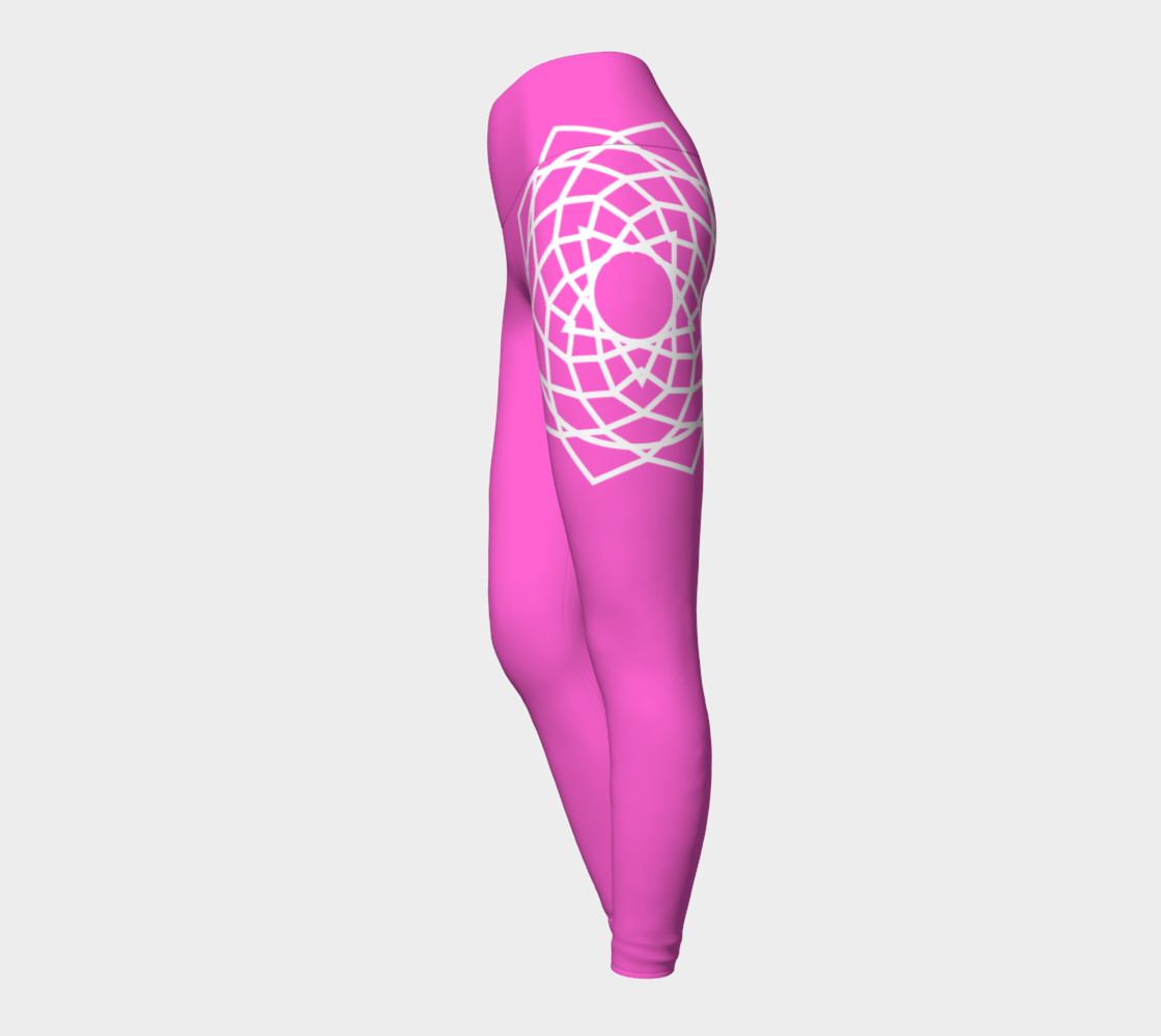 Chakra Yoga Leggings Pink and White preview #3