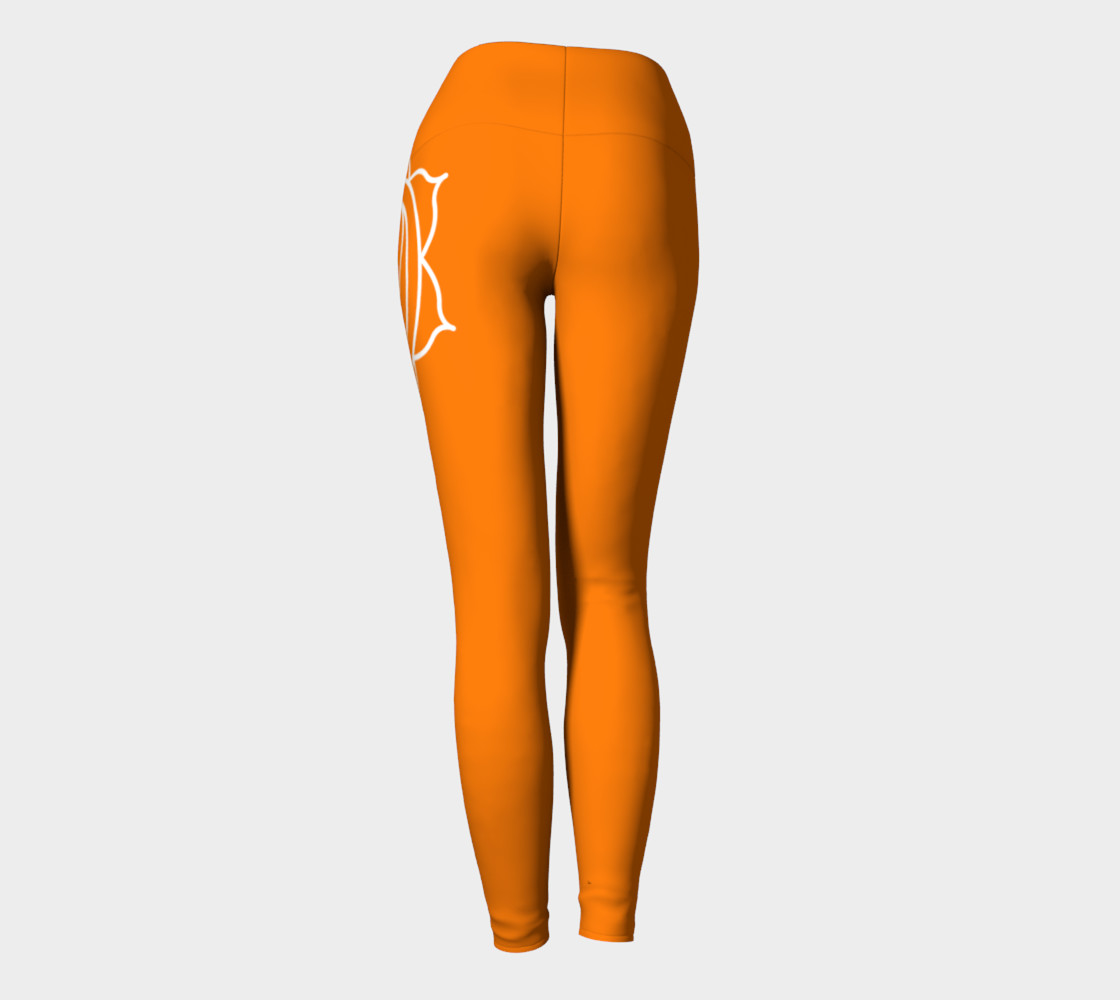 swadhithana orange and white chakra yoga pants leggings preview #4