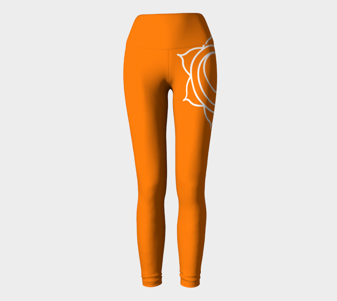 swadhithana orange and white chakra yoga pants leggings preview #2