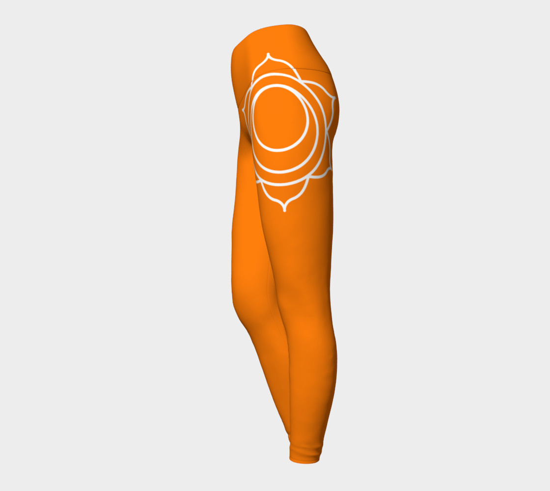 swadhithana orange and white chakra yoga pants leggings preview #3
