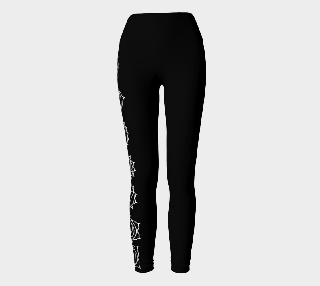 Chakra Black and White yoga pants leggings preview #2
