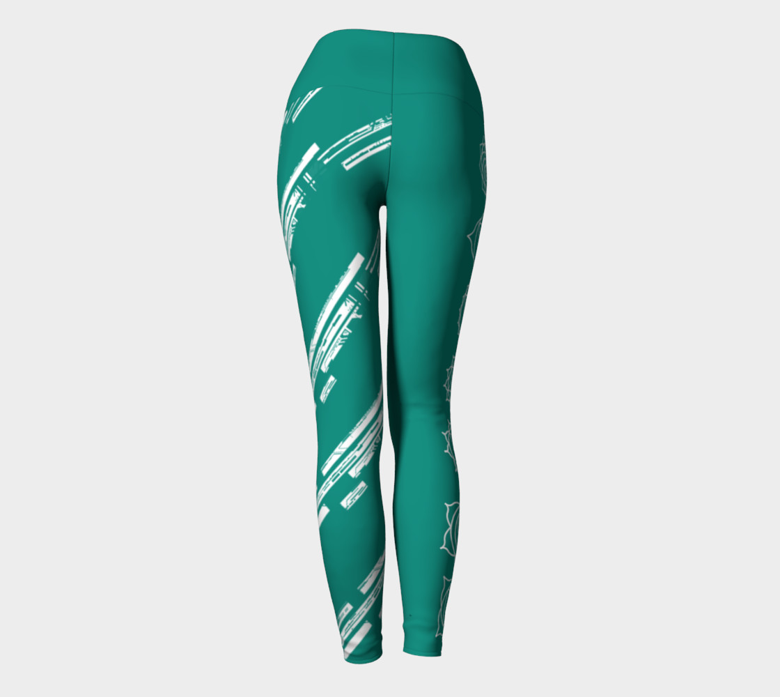 Chakra Line turquoise and white yoga pants leggings preview #4