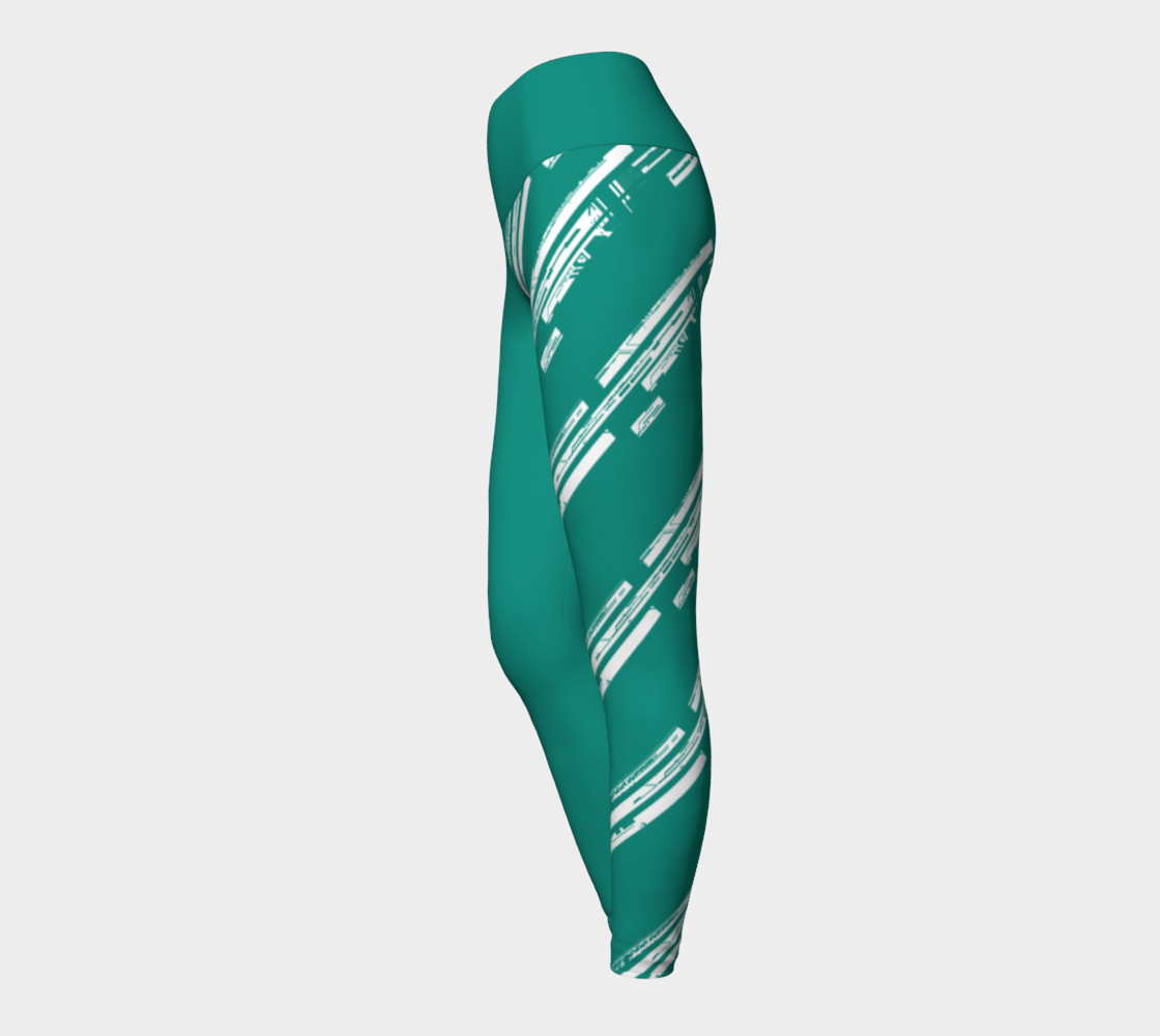Chakra Line turquoise and white yoga pants leggings preview #3