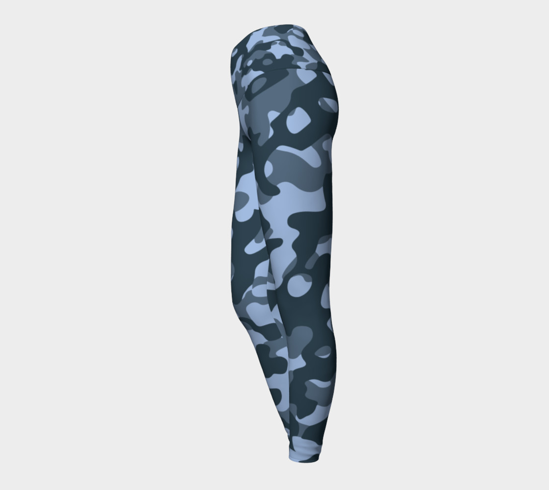 Blue Camouflage Yoga Leggings preview #3