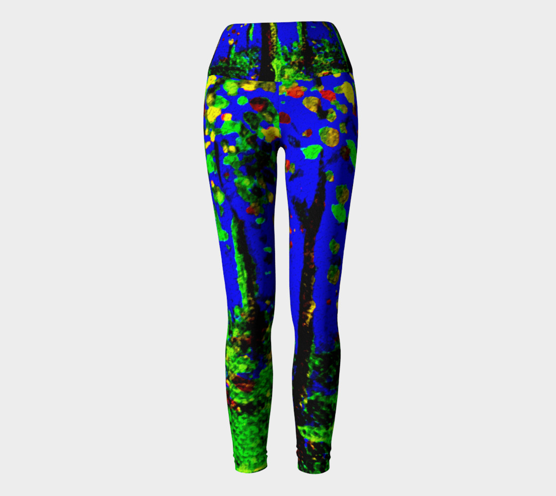 Magic Trees at Midnight Yoga Leggings preview #2