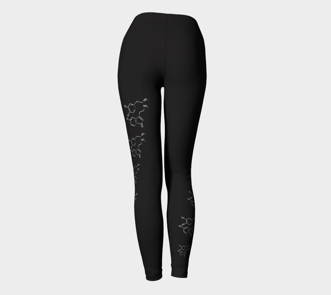Be Happy Serotonin & Dopamine Neurotransmitter Yoga pants design preview #4